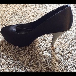 Unlisted Black Pumps with Sparkly Heel